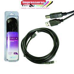 Cabo USB Para Impressora 2.0 Am+Af Com Filtro Contra Interferências Exbom Cbx-U2ambm50 5 Metros