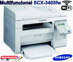 Multifuncional laser Samsung SCX-3405FW c/ Adf,  Wifi, rede e fax 